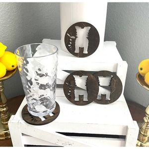 Set of 4 Farmhouse Inspired Yorkie Themed Coasters (YC)
